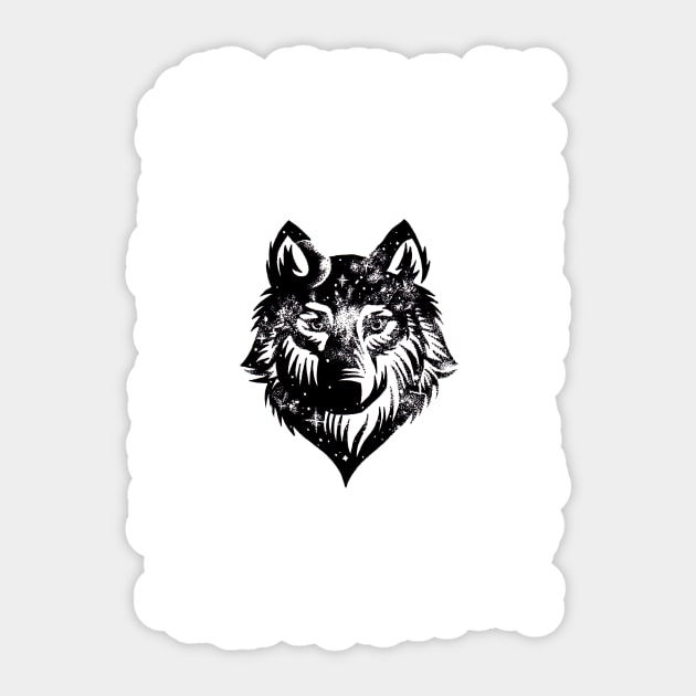 Black Wolf Sticker by SJ-Graphics